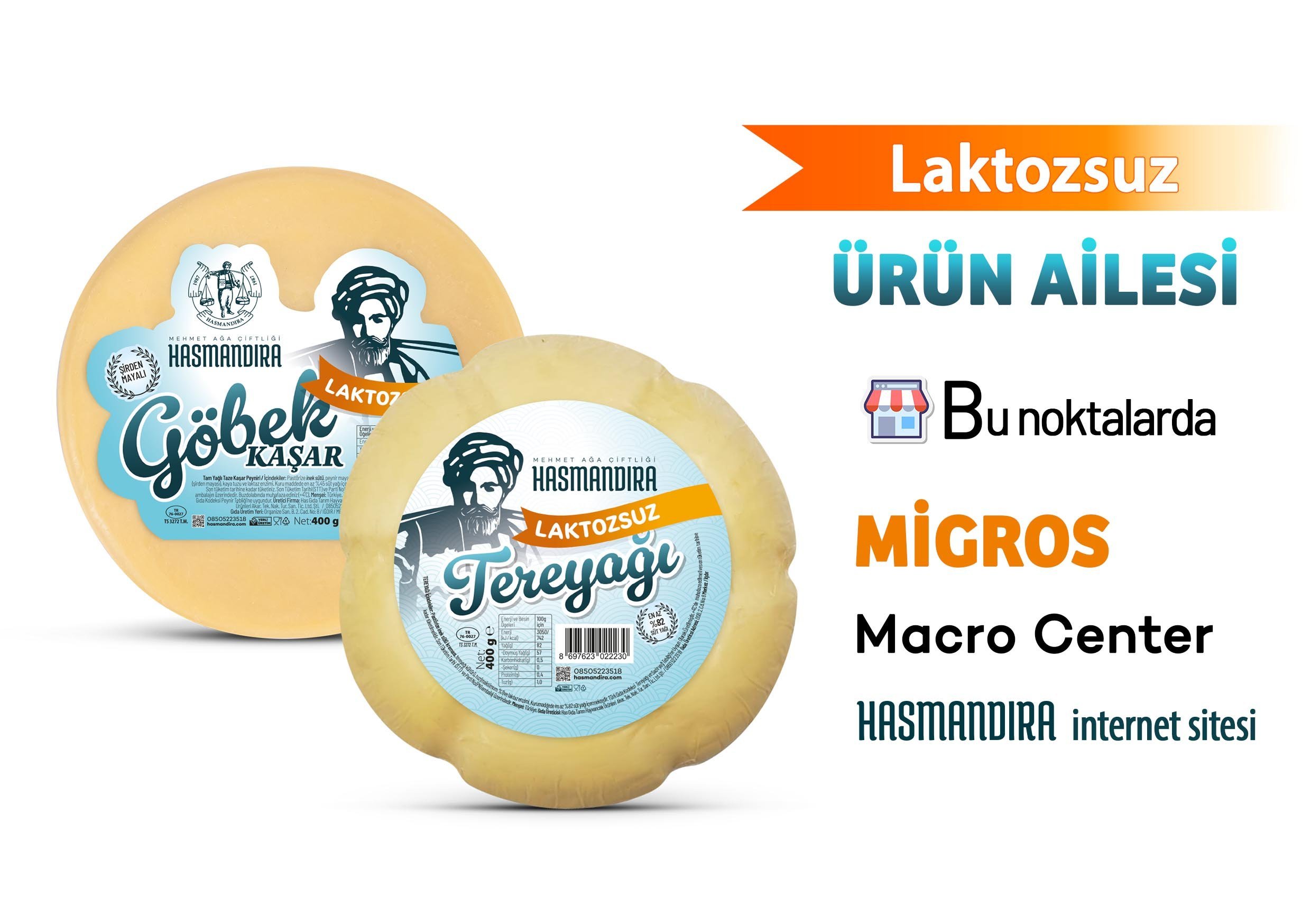 hasmandıra laktozsuz ürün ailesini migros macrocenter ve hasmandıra internet sitesi üzerinden alabilirsiniz