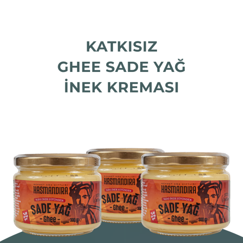 Katkısız Ghee Sade Yağ İnek Kreması Paketi 300g x 3 adet