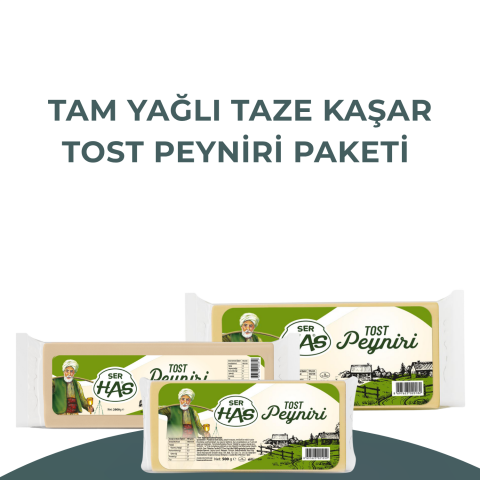 Tam Yağlı Taze Kaşar Tost Peyniri Karışık Paketi 3 adet